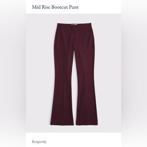 A&F Mid rise bootcut pants.